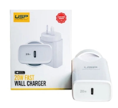 USP 20W USB-C PD Fast Wall Charger White - Extremely Compact Plug Makes It Ideal for Home, Office and Travel-0