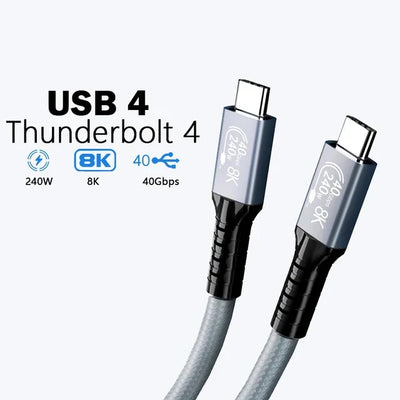 Generic BoostUp Thunderbolt 4 USB-C to USB-C Cable (1M) Black - USB4 - 40Gbps,240W,8K/60Hz,4K Video Edit, Best for Laptop, iPhone, iPad,Samsung Galaxy-0