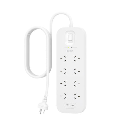 Belkin Connect 8-Outlet Surge Protector with Dual USB-C 30W -(SRB004AU2M), Dual USB-C Ports, 2M Power Cord, RCM Safety Certified, $70,000 CEW-0