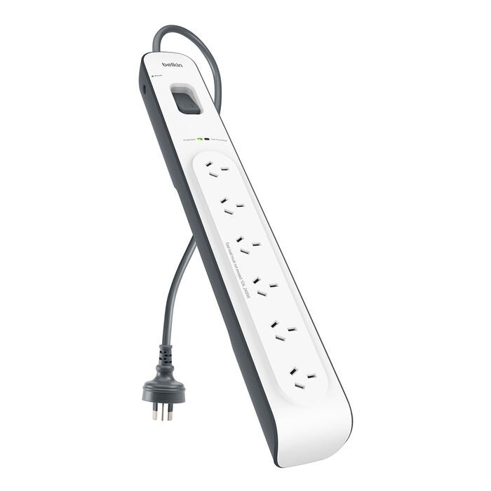 Belkin BSV603 6-Outlet 2-Meter Surge Protection Strip, Protects Against Spikes And Fluctuations, CEW $30,000,2YR, Power Board-0