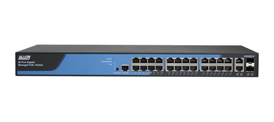 Alloy AS5026-P 26 Port Layer 3 Lite Managed PoE+ Switch with 26x 10/100/1000Mbps Ports + 2x Paired 100M/1Gb SFP Ports, 185W-0