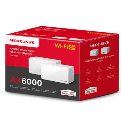 Mercusys Halo H90X (2-pack) AX6000 Whole Home Mesh Wi-Fi 6 System, 6000 Mbps Dual Band Wi-Fi, Up to 550 Square Meters, 1148/4804 Mbps, MU-MIMO (WIFI6)-0