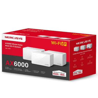 Mercusys Halo H90X(3-pack) AX6000 Whole Home Mesh Wi-Fi 6 System, 6000 Mbps Dual Band Wi-Fi, Up to 800 Square Meters, 1148/4804 Mbps, MU-MIMO (WIFI6)-0