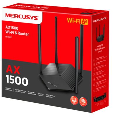 Mercusys MR60X AX1500 WiFi 6 Router, Up to 1.5Gbps, OFDMA, MU-MIMO, WPA3-0