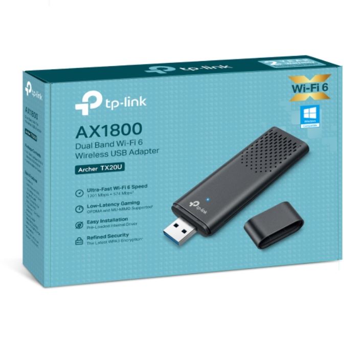 TP-Link Archer TX20U AX1800 Dual Band Wi-Fi 6 Wireless USB Adapter-0