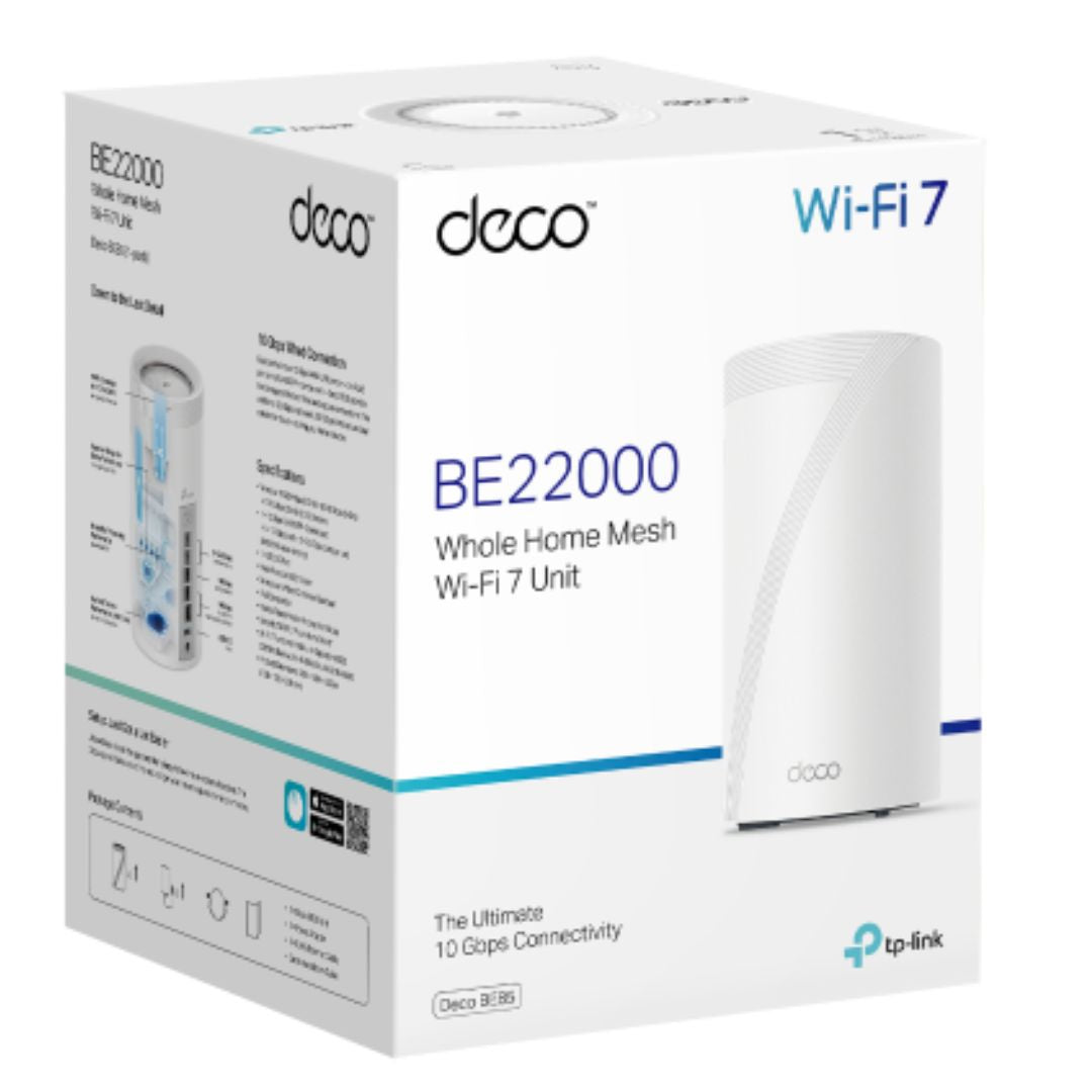 TP-Link Deco BE85(1-pack) BE22000 Tri-Band Whole Home Mesh Wi-Fi 7 System (WIFI7)-0