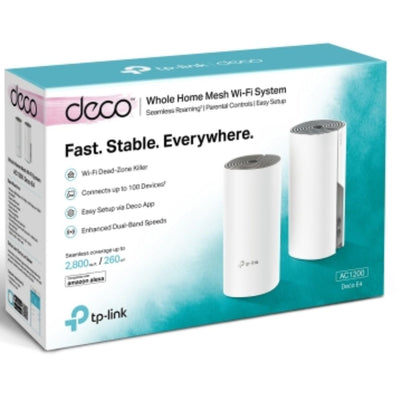 TP-Link Deco E4(2-pack) AC1200 Whole Home Mesh WiFi System~ 260sqm. Over 100 Devices Parental Controls-0