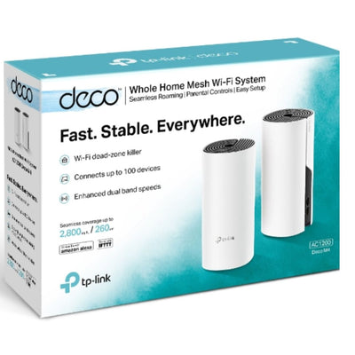 TP-Link Deco M4 (2-pack) AC1200 Whole Home Mesh Wi-Fi System.  ~260sqm Coverage, Up to 100 Devices, Parental Control-0