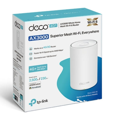 TP-Link Deco X50-4G(1-pack) 4G+ AX3000 Whole Home Mesh Wi-Fi 6 Router, Build-In 300Mbps 4G+ LTE Advanced Modem-0