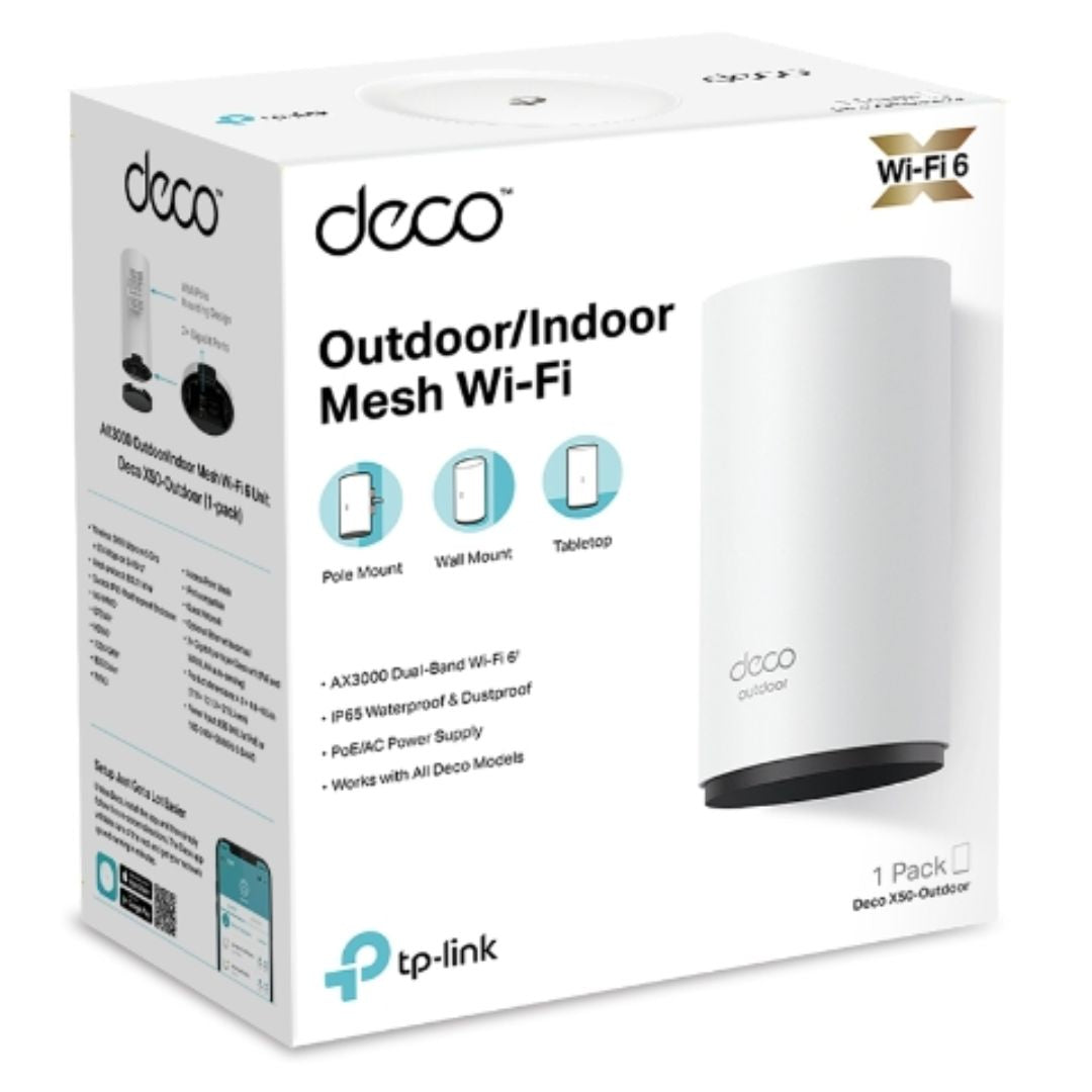 TP-Link Deco X50-Outdoor(1-pack) AX3000 Outdoor / Indoor Whole Home Mesh WiFi 6 Unit-0