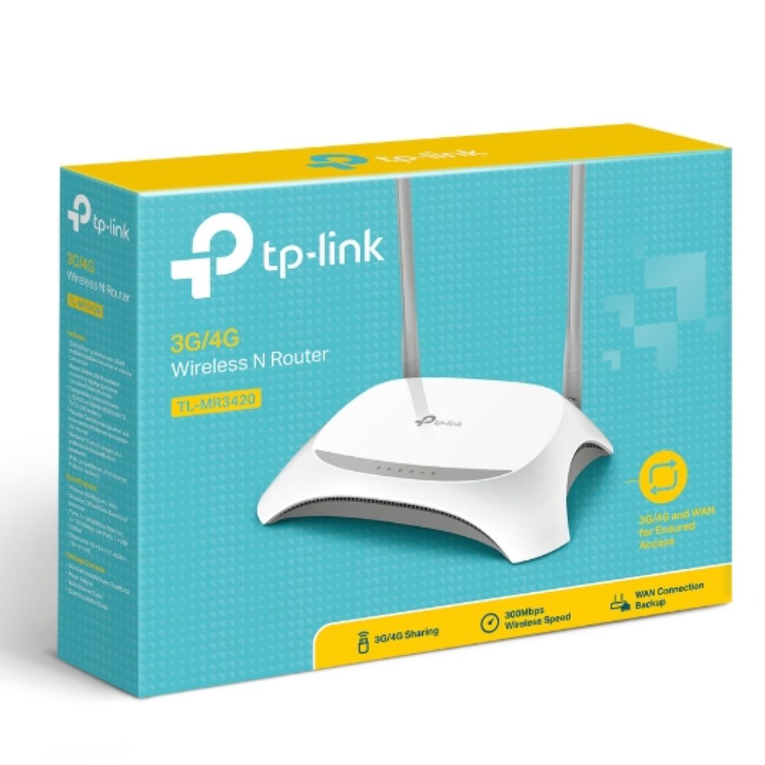 TP-Link TL-MR3420 3G/4G Wireless N Router 2.4GHz (300Mbps) 802.11bgn 4x100Mbps LAN 1x100Mbps WAN 1xUSB 2x5dBi Antenna ~TL-MR3220 (EOL)-0