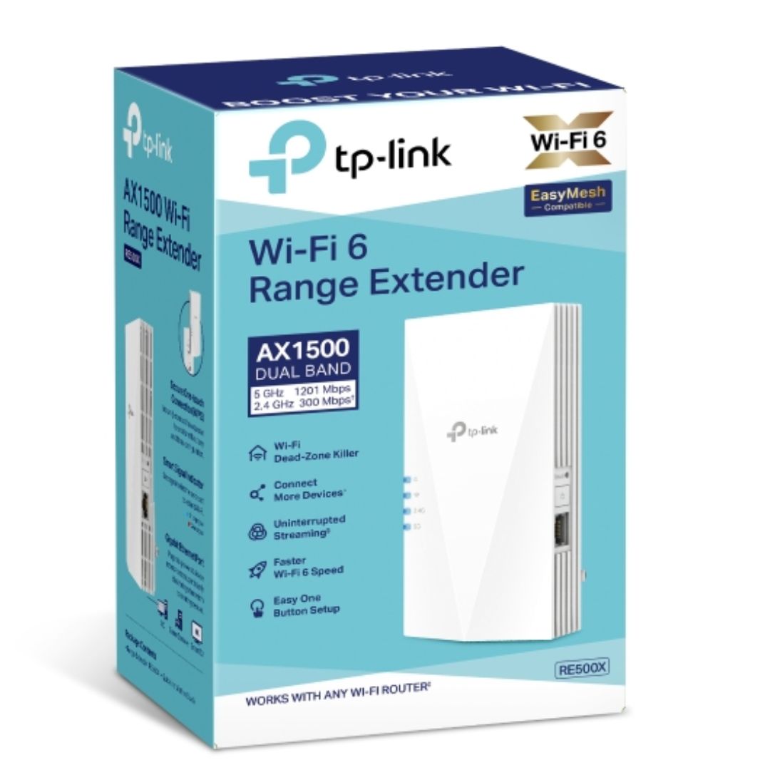 TP-Link RE815XE AXE5400 Mesh Wi-Fi 6E Range Extender 574Mbps @2.4 GHz, 2402Mbps @5 GHz, 1 Gigabit Ethernet Port, 4 External Antennas-0