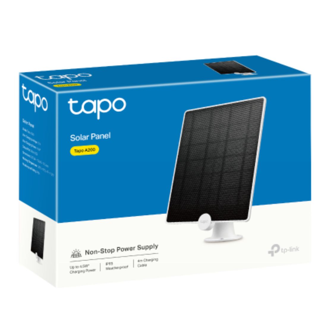 TP-Link Tapo A200 Tapo Solar Panel, Up to 4.5W Charging Power, 4M Charging Cable, 360° Adjustable Mounting Bracket-0