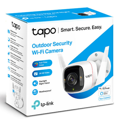 TP-Link Tapo C320WS Outdoor Security Wi-Fi Camera, H.264, 2-Way Audio, Night Vision, Motion Detect, Voice Control, Weatherproof, Sound-0