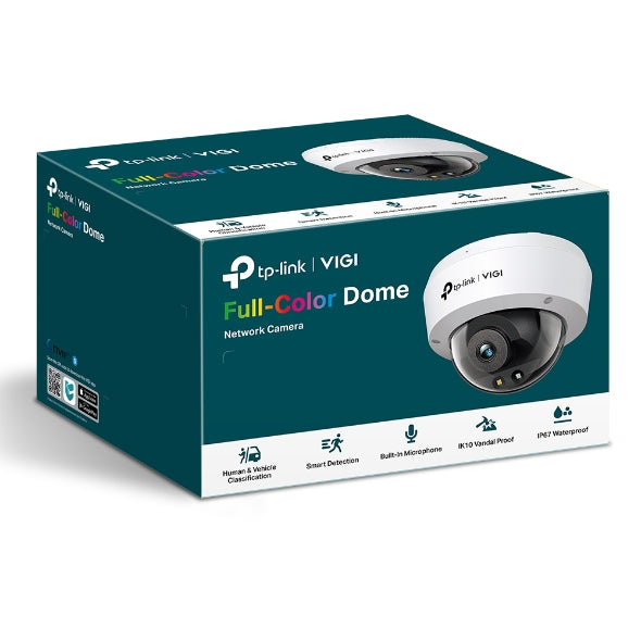 TP-Link VIGI 3MP C230(2.8mm) Full-Color Dome Network Camera, 2.8mm Lens, Smart Detection, 3YW-0