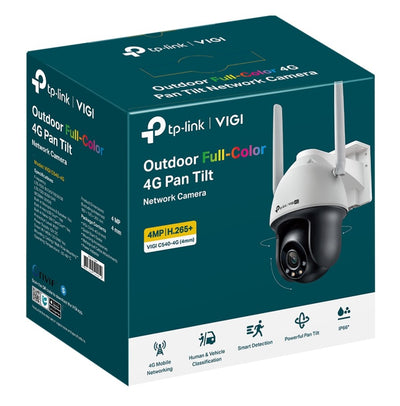 TP-Link VIGI 4MP C540-4G(4mm) Outdoor Full-Color 4G Pan Tilt Network Camera, 4mm Lens, 4G Mobile Networking, Automatic Tracking, 360° Monitoring:-0