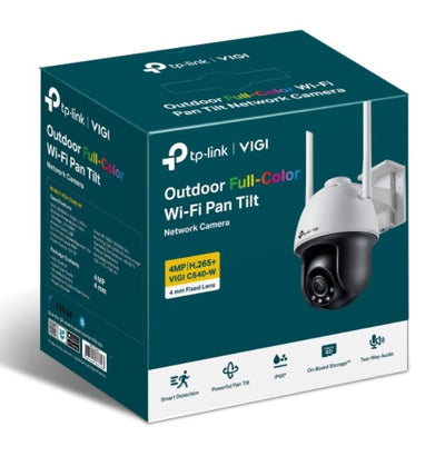 TP-Link VIGI 4MP C540-W(4mm) Outdoor Full-Colour Wi-Fi Pan Tilt Network Camera, 4mm Lens, Smart Detection,3YW-0