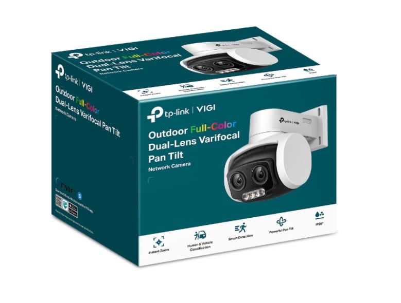 TP-Link VIGI 4MP C540V Outdoor Full-Color Dual-Lens Varifocal Pan Tilt Network Camera,Two-Way Audio, Smart Detection 3YW-0