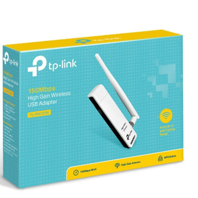 TP-Link TL-WN722N N150 High Gain Wireless USB Adapter 2.4GHz (150Mbps) 1xUSB2 802.11bgn 1x4dBi Omni Directional Antenna WPS button-0