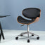 Artiss Wooden Office Chair Leather Seat Black-7