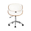 Artiss Wooden Office Chair Leather Seat White-2