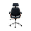 Artiss Wooden Office Chair Leather Seat Black-2