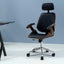 Artiss Wooden Office Chair Leather Seat Black-7