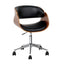 Artiss Wooden Office Chair Leather Seat Black-0