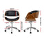 Artiss Wooden Office Chair Leather Seat Black-1