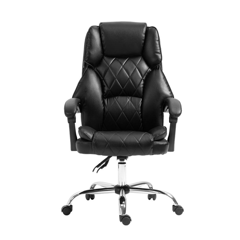 Artiss Executive Office Chair Leather Recliner Black-2