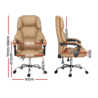 Artiss Executive Office Chair Leather Recliner Espresso-1