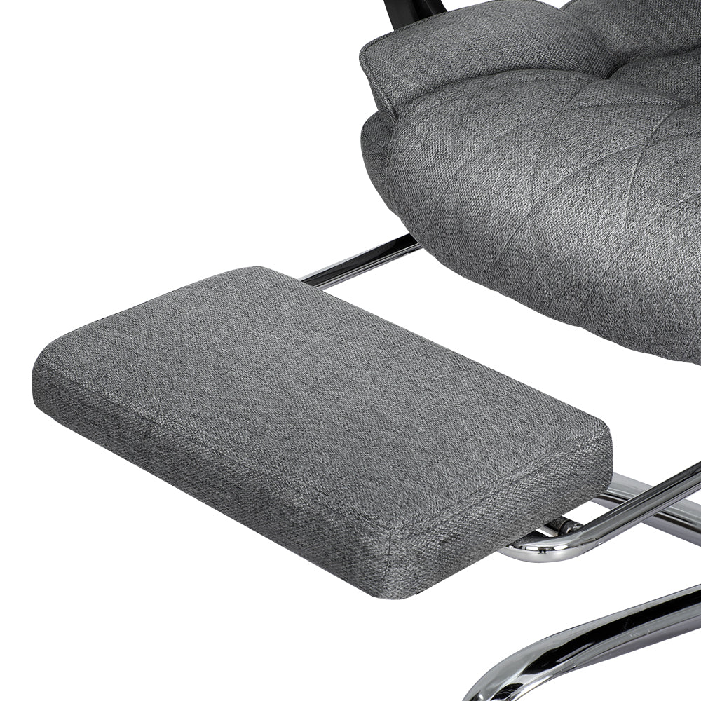 Artiss Executive Office Chair Fabric Footrest Grey-2