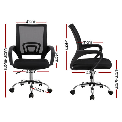 Artiss Mesh Office Chair Mid Back Black-1