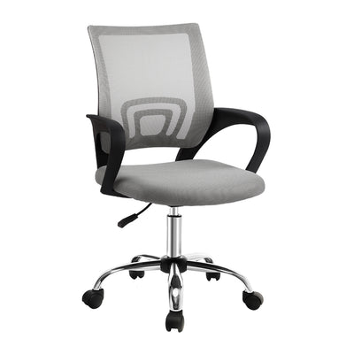 Artiss Mesh Office Chair Mid Back Grey-0