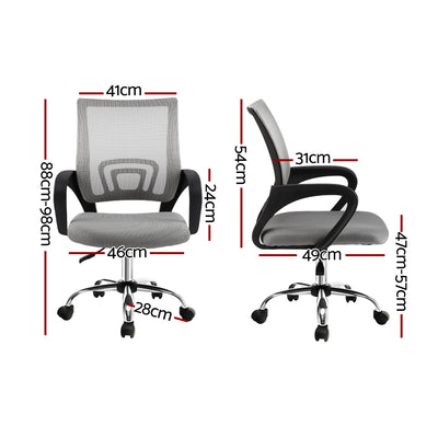 Artiss Mesh Office Chair Mid Back Grey-1