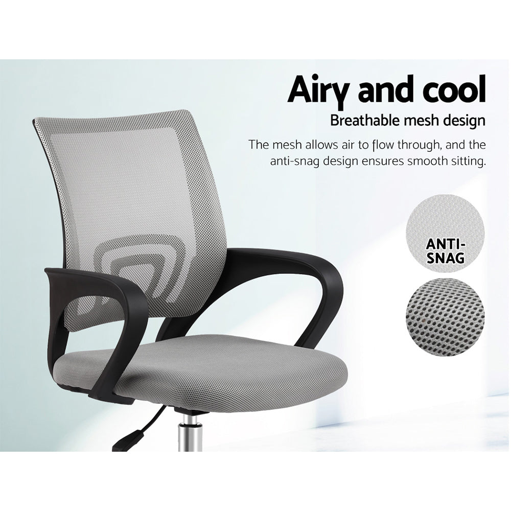 Artiss Mesh Office Chair Mid Back Grey-3