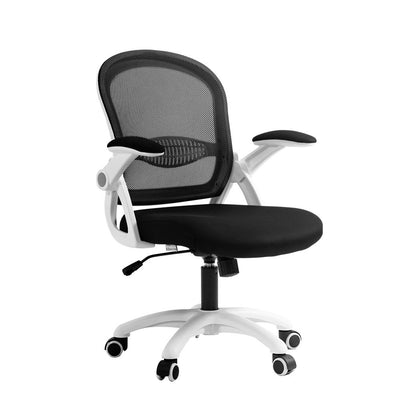 Artiss Mesh Office Chair Mid Back Black-0