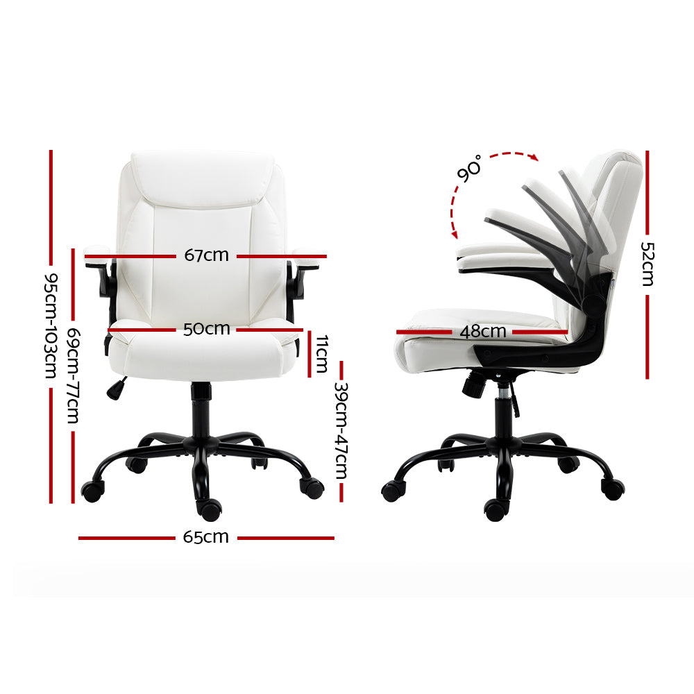 Artiss Executive Office Chair Mid Back White-1