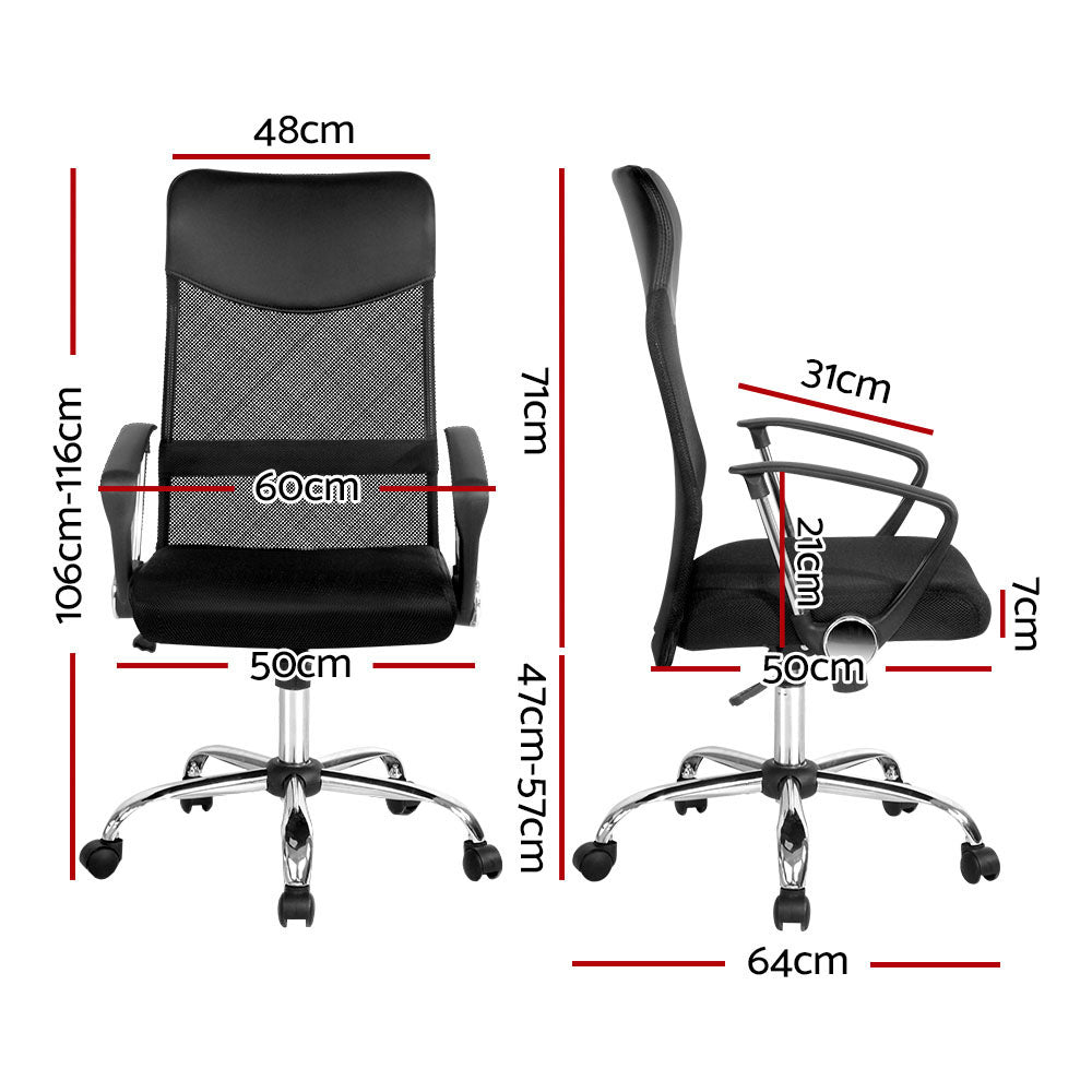 Artiss Mesh Office Chair High Back Black-1