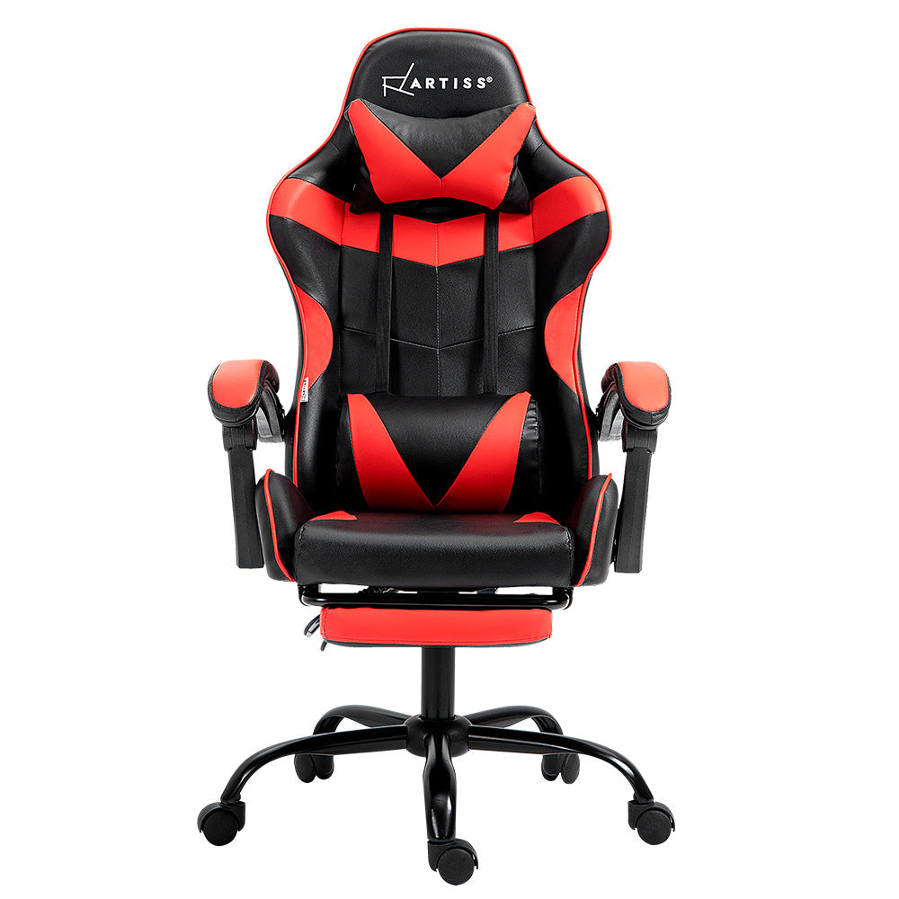 Artiss Gaming Office Chair Recliner Footrest Red-2