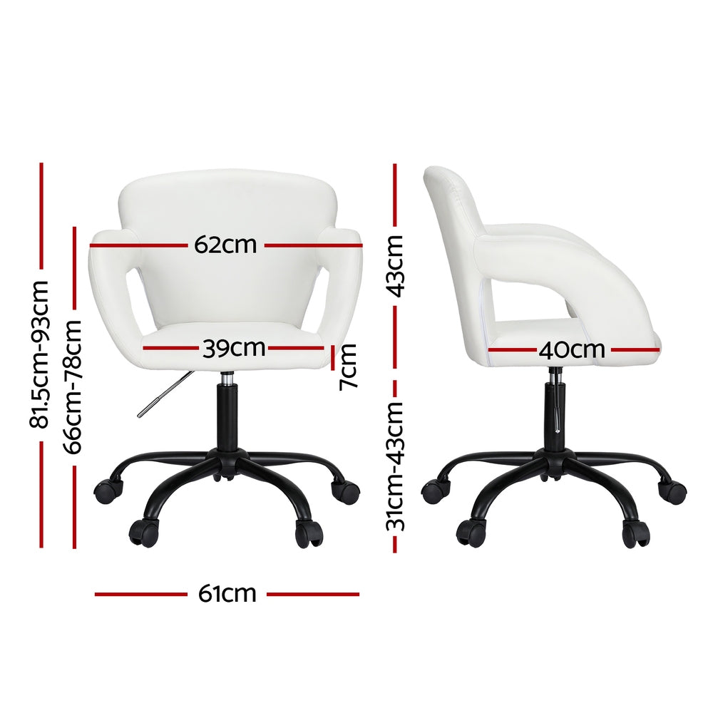 Artiss Office Chair Mid Back White-1