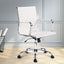 Artiss Office Chair Conference Chairs PU Leather Mid Back White-6