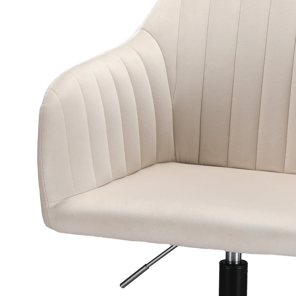 Artiss Office Chair Velvet Seat Cream-2