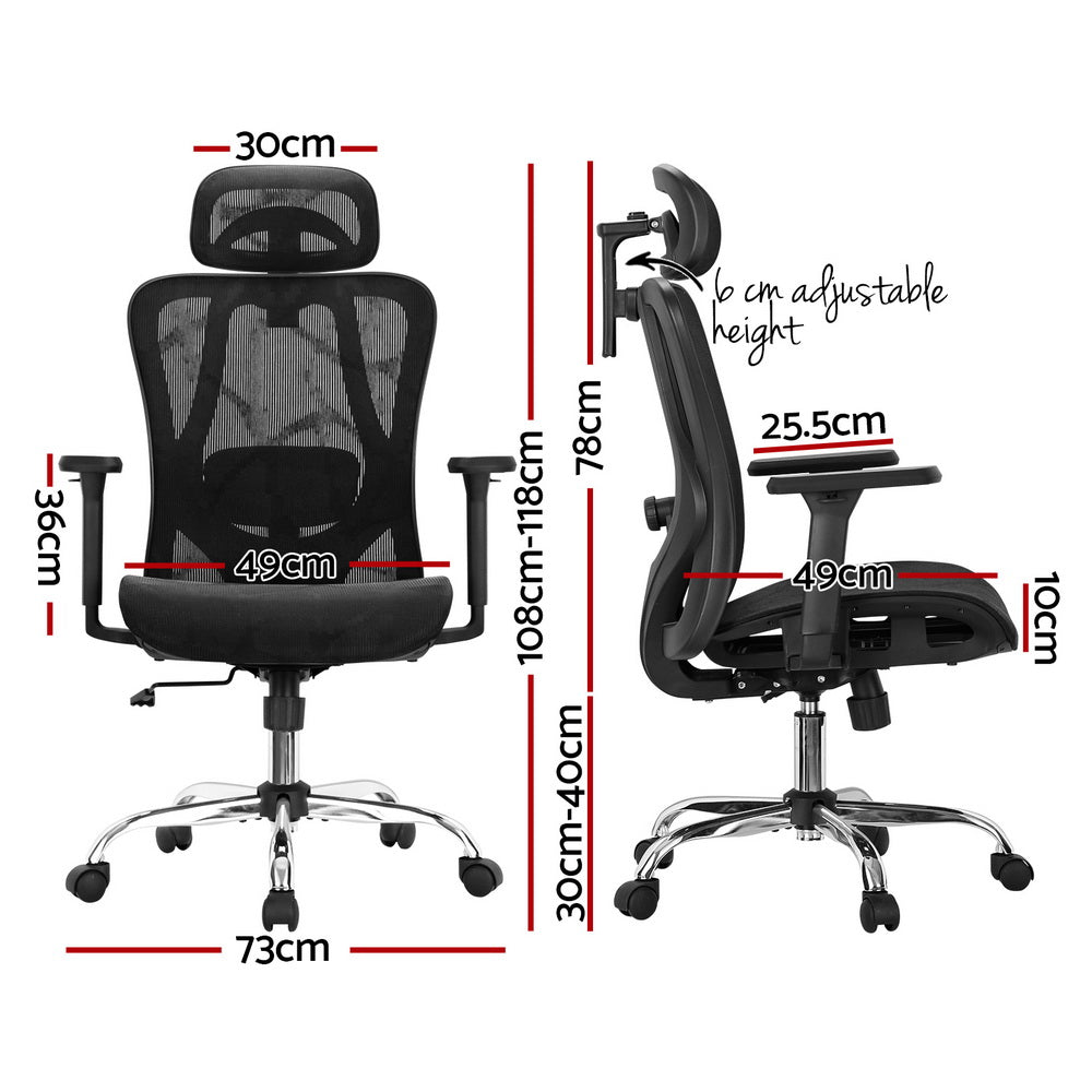 Artiss Ergonomic Office Chair Recline Black-1