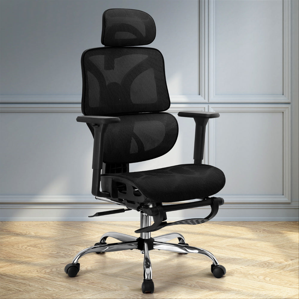 Artiss Ergonomic Office Chair Footrest Black-6