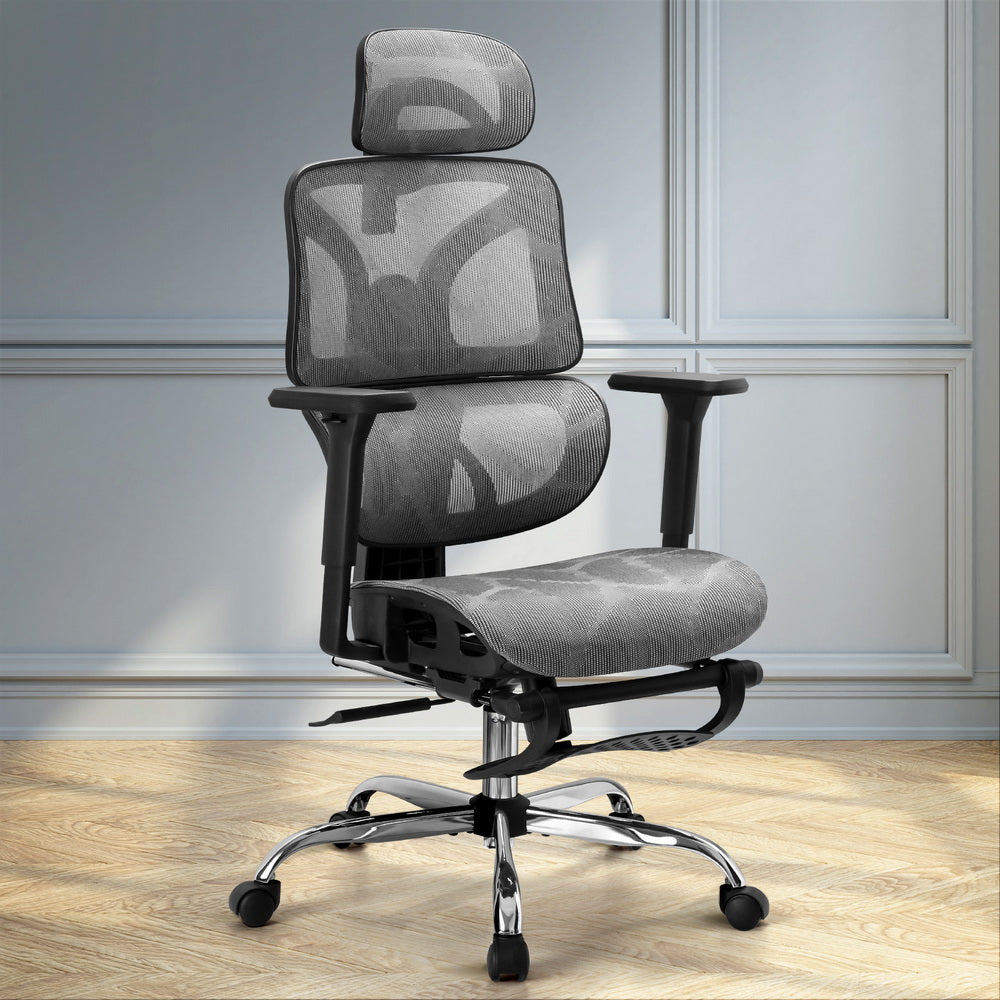 Artiss Ergonomic Office Chair Footrest Grey-6