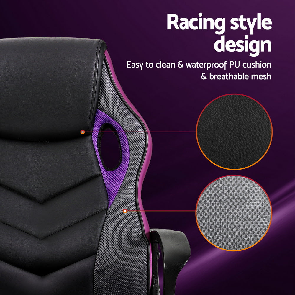 Artiss Gaming Office Chair Computer Chairs Purple-3