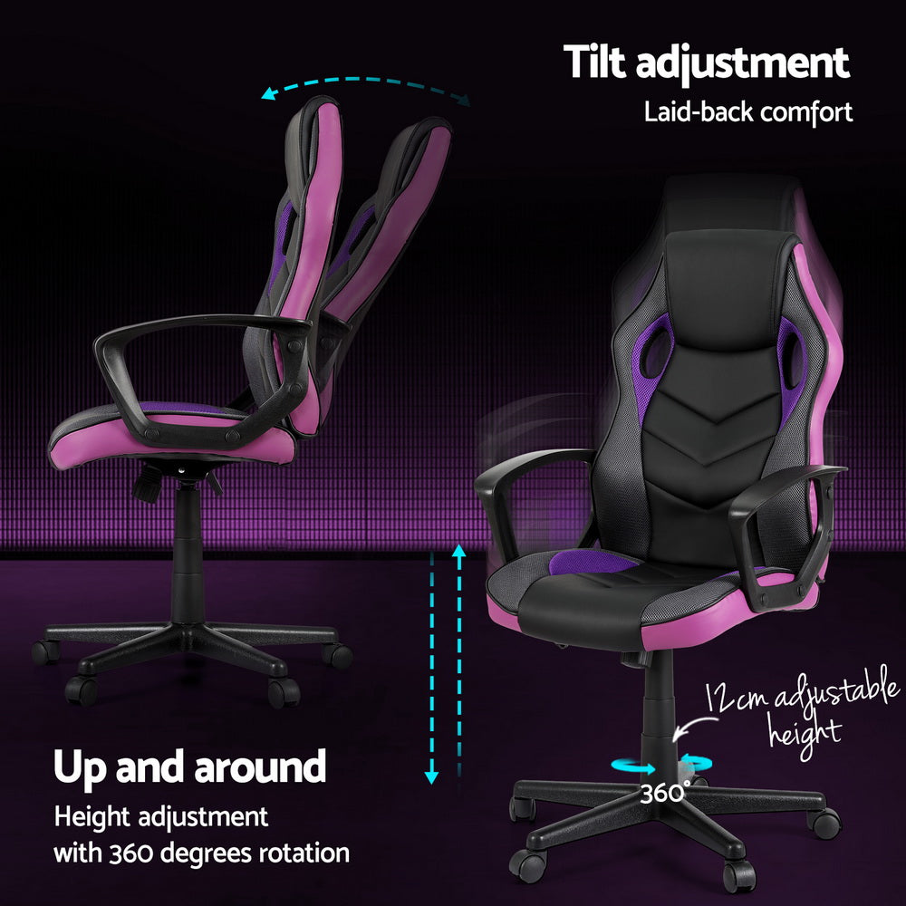 Artiss Gaming Office Chair Computer Chairs Purple-4