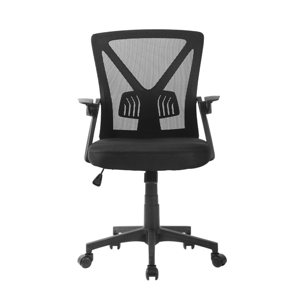 Artiss Mesh Office Chair Mid Back Black-2