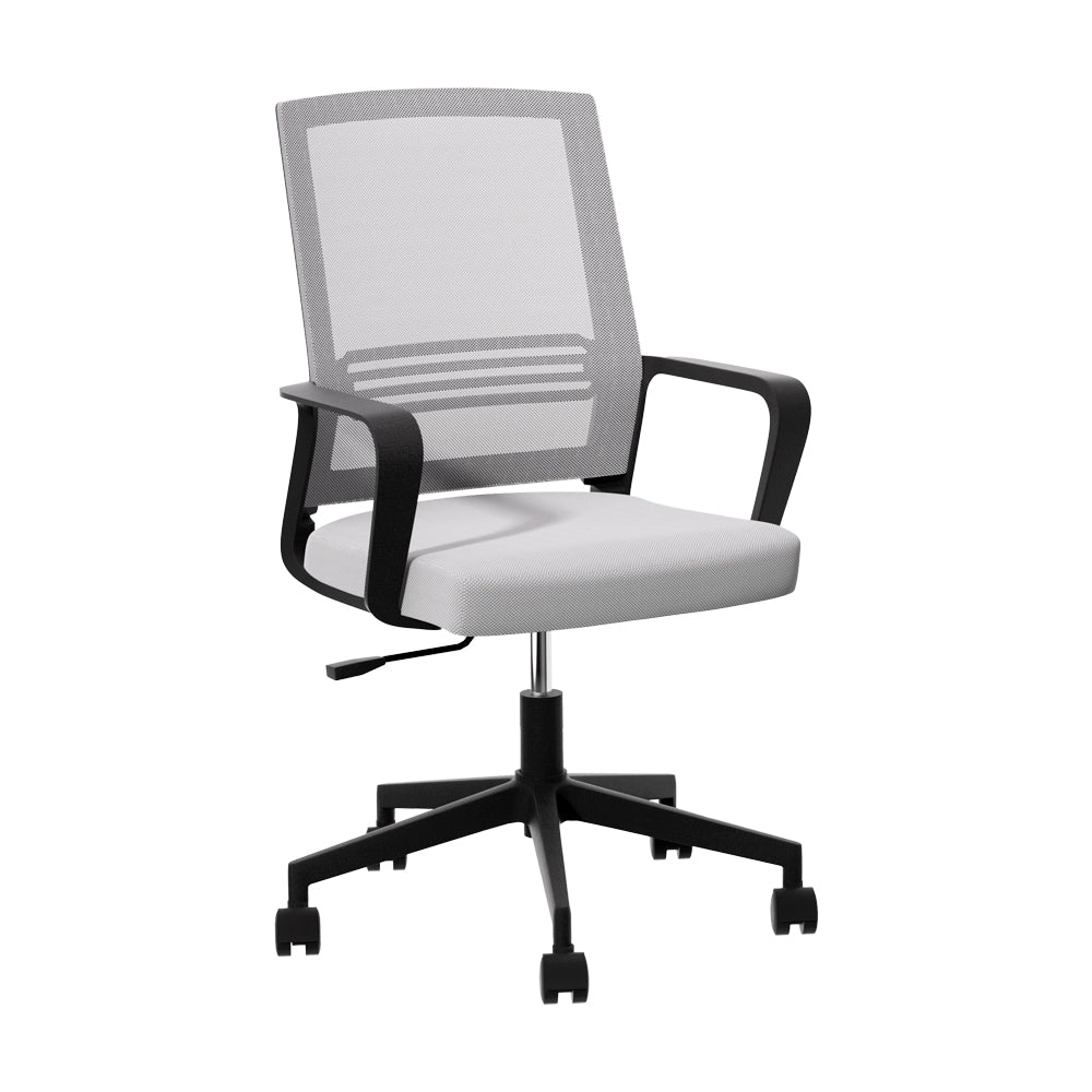 Artiss Mesh Office Chair Computer Gaming Desk Chairs Work Study Mid Back Grey-0